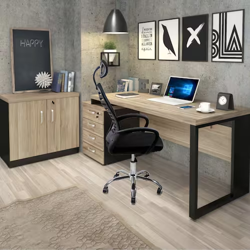 Cadeira Escritório Diretor Tela Mesh Com Encosto De Cabeça - Preto