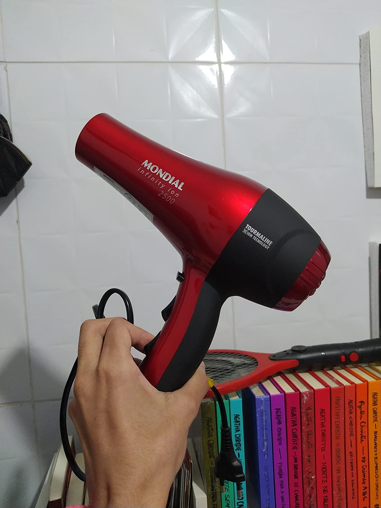 MONDIAL Secador, Infinity Íon 2500, 220V, Preto/Vermelho, 1900W - SC-12