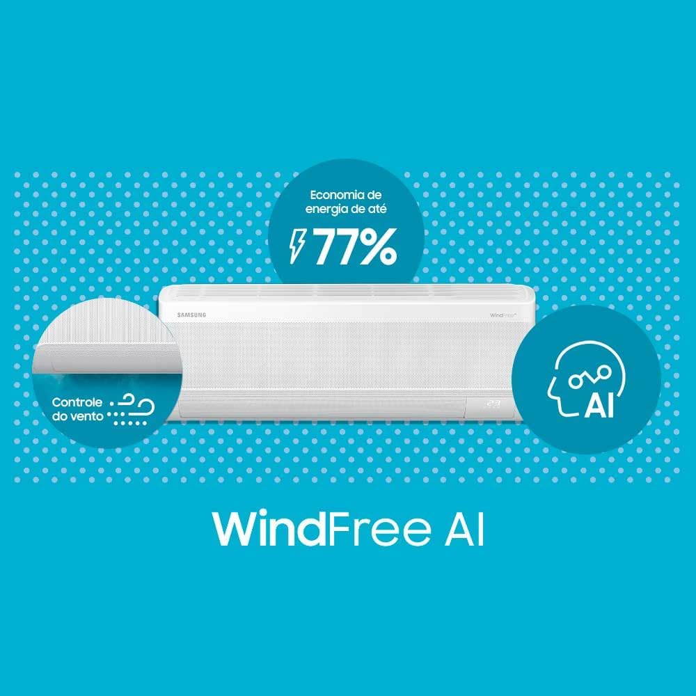Samsung Ar-condicionado Split Inverter WindFree AI 18.000 BTUs Frio AR60F18D1AWNAZ Branco