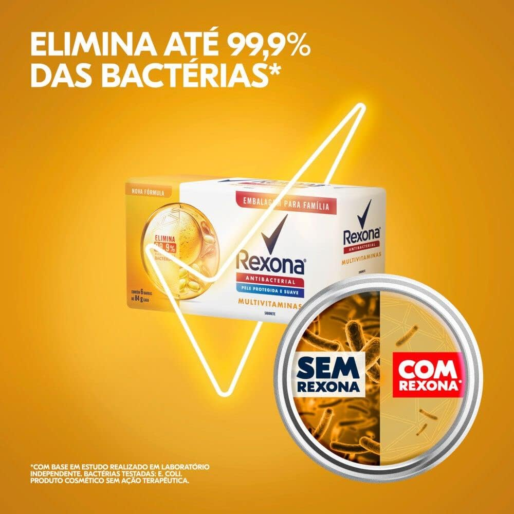 Rexona Sabonete Em Barra Multivitaminas 84G 6 Barras (Min. 3 Un.)