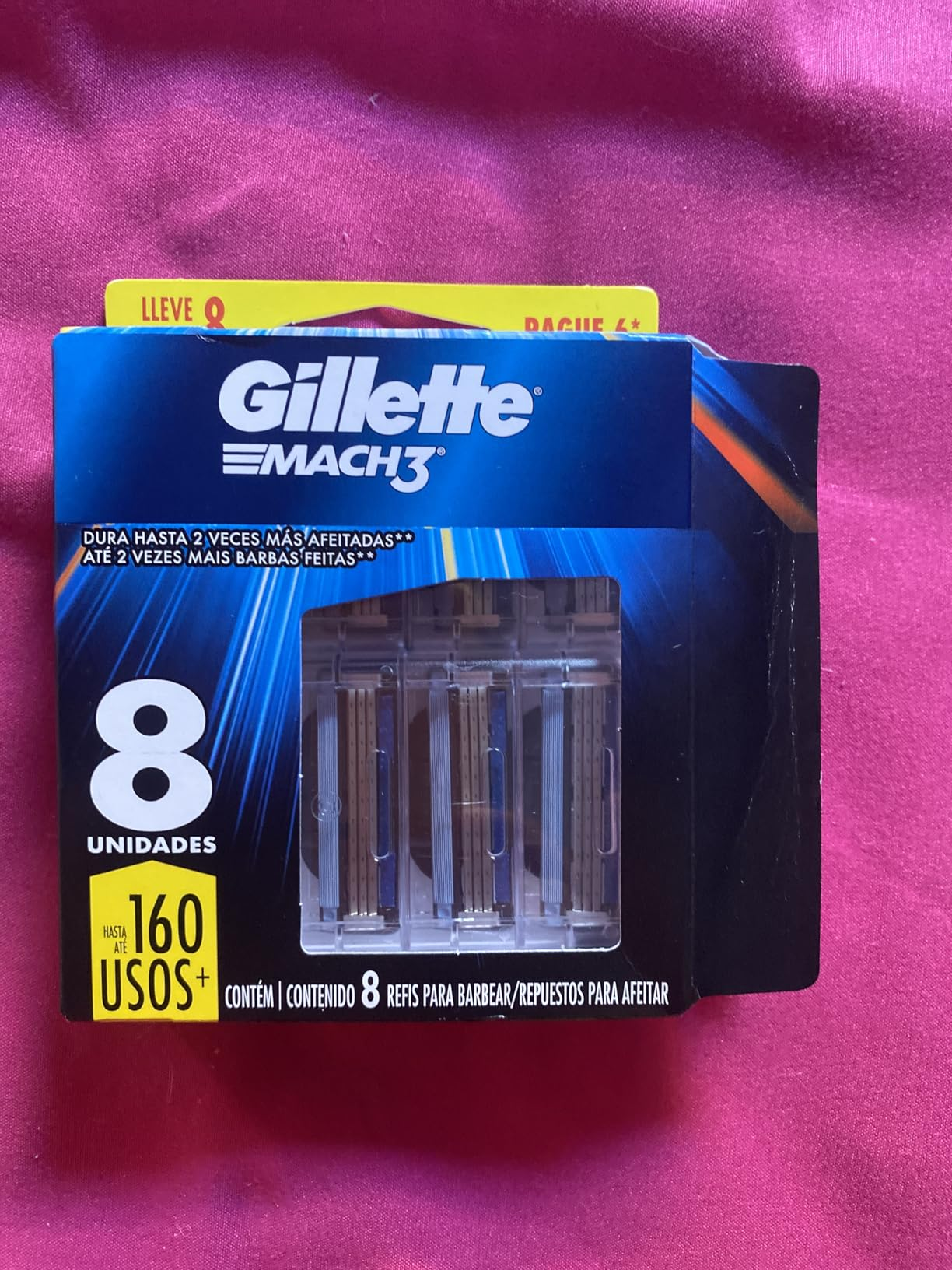 Gillette Mach3 - Carga para Aparelho de Barbear, Leve 8 Pague 6 (o pacote pode variar)