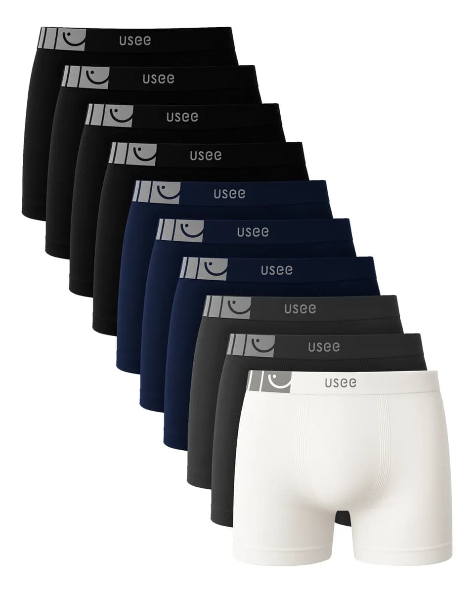 Kit Com 10 Cuecas Boxer Microfibra Adulto Usee Brasil