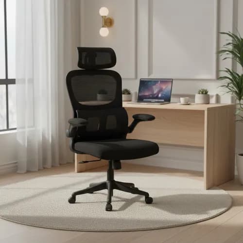 Cadeira Escritório Ergonômica Apoio Cabeça Lombar Reclinável