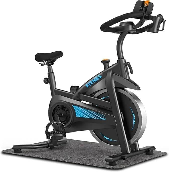 Bicicleta Ergométrica Spinning Profissional Wizo - Inércia 12kg, Suporta 150kg, Silenciosa, Ajustável para Altura 1.50m a 2m Tapete de Proteção Incluso Bike Ergometrica para Apartamento