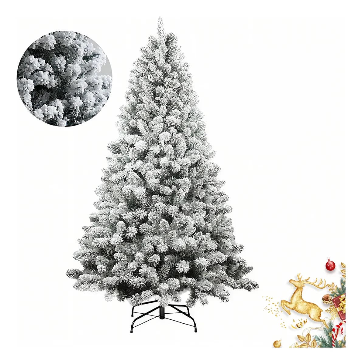 Árvore De Natal Cor Nevada 1,8m 1000 Galhos Premium Pinheiro