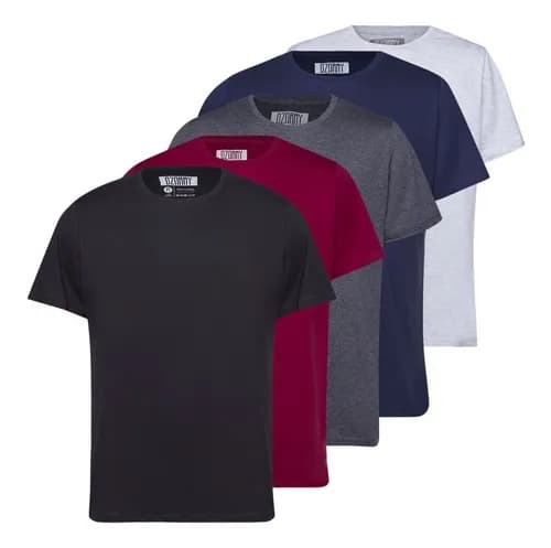 Kit 5 Camiseta Masculina 100% Algodão Basica Treino Esporte