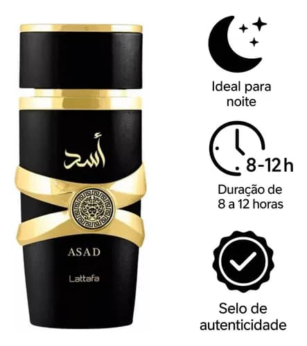 Perfume Asad Lattafa Eau De Parfum 100ml Masculino Árabe