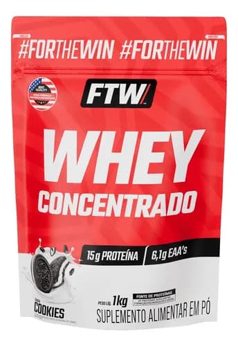 Whey Concentrado Refil 1kg Sabor Cookies - Ftw