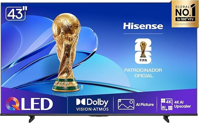Hisense Smart TV UHD 4K QLED 43" Polegadas 43Q6Q com HDR10 , Dolby Atmos, Sports Mode, Game Mode Plus e Compatível com Alexa