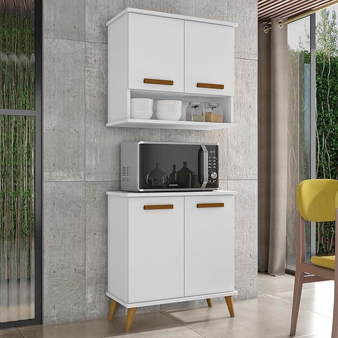 Kit de Cozinha Mavi – Balcão Armário Aéreo para Transformar Sua Cozinha (Branco)