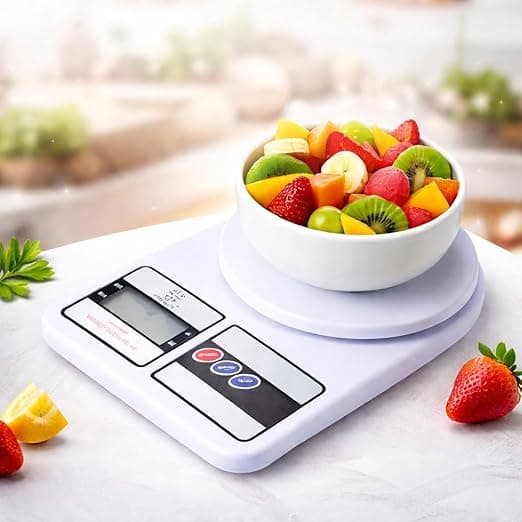 Balança de Cozinha Digital Premium Gourmet Resistente à Água Portátil Base Antiderrapante Visor de Alta Definição Pesagem Precisa Durável Moderna Ideal para Alimentos Frescos Doces Salgados Compacta