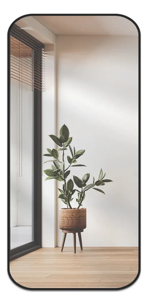 Espelho Retangular Decorativo Outlet Dos Quadros Canto Arredondado para Sala Loja Moldura cor Preto