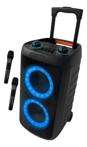 Caixa De Som Bluetooth Amplificada Grande Potencia Hz-2000 2 Microfones Sem Fio Limpo