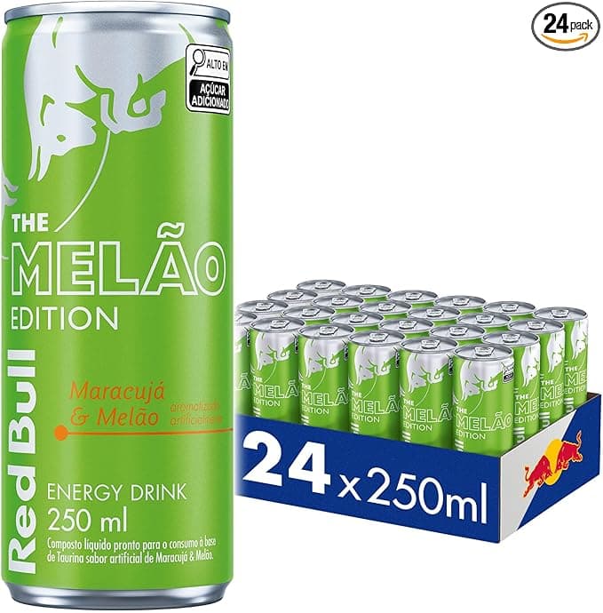 Pack de 24 Latas Red Bull Energético, Melão Edition, Maracujá e Melão 250ml