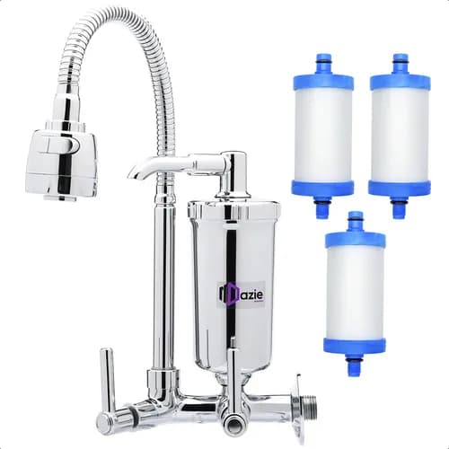 Torneira Tik de Casa Cozinha Parede Cromada Com Filtro Gourmet Flexível