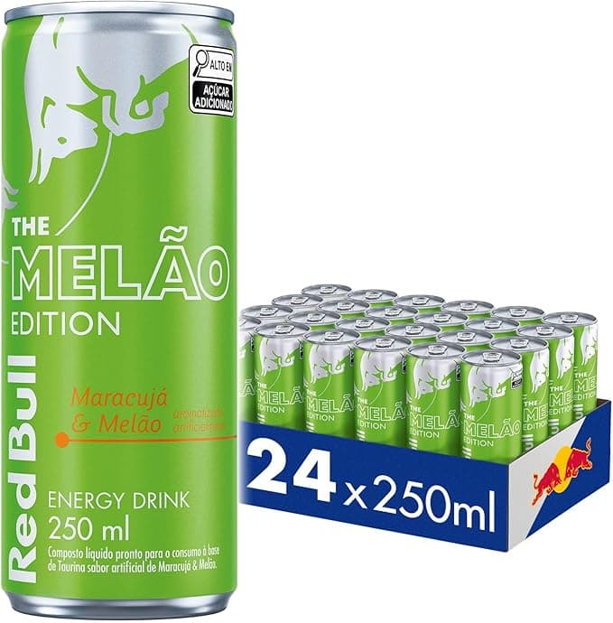 Pack de 24 Latas Red Bull Energético, Melão Edition, Maracujá e Melão 250ml