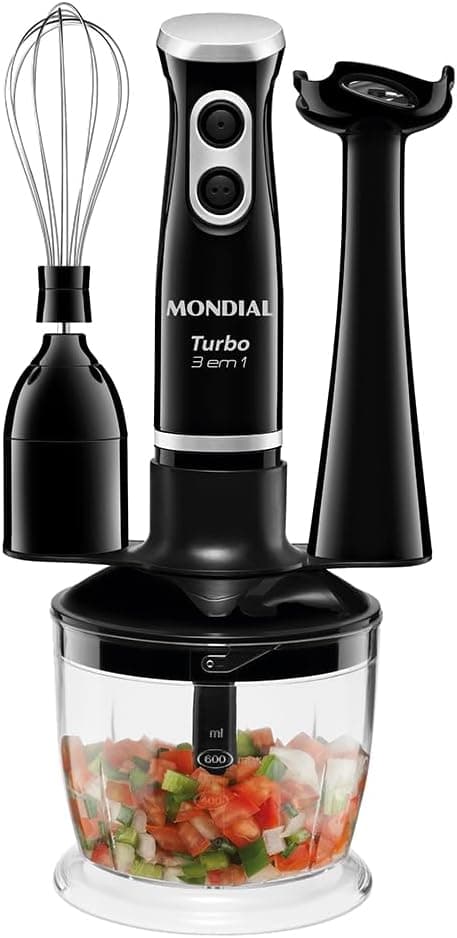 MONDIAL Mixer Turbo 3 em 1, Preto, 500W, 220V - M-14