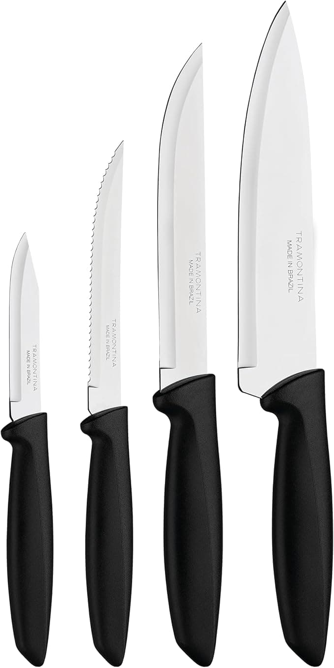 Tramontina JOGO FACAS INOX 4PC PLENUS PRE, Preto