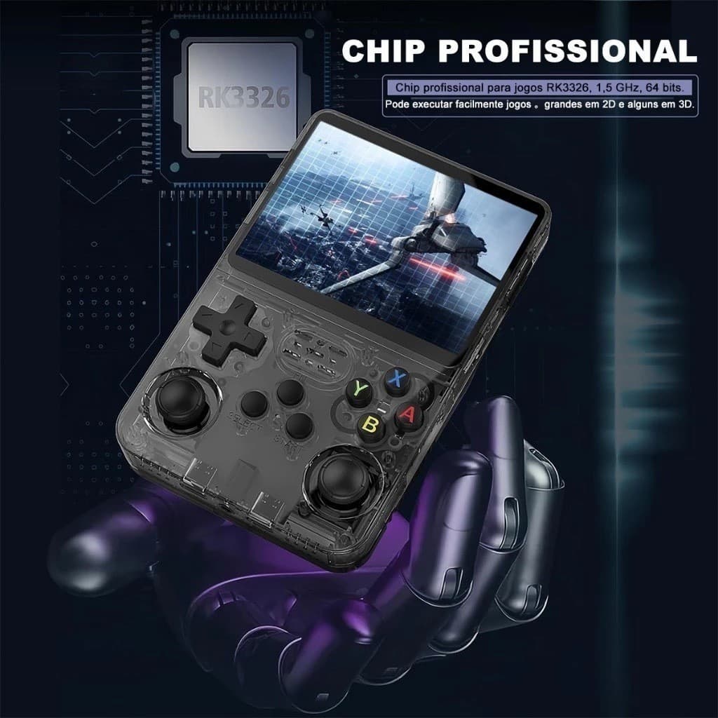 Console Portátil R36S de 15.000 Jogos Vídeo Game 64g Linux Tela IPS 3.5 Polegadas a Pronta Entrega Techo pro