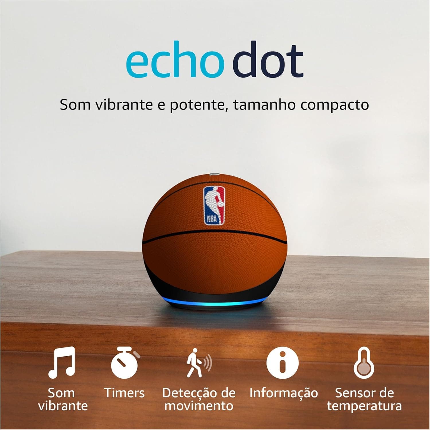 Pré-Venda Echo Dot Ed. Limitada Oficialmente Licenciado pela NBA