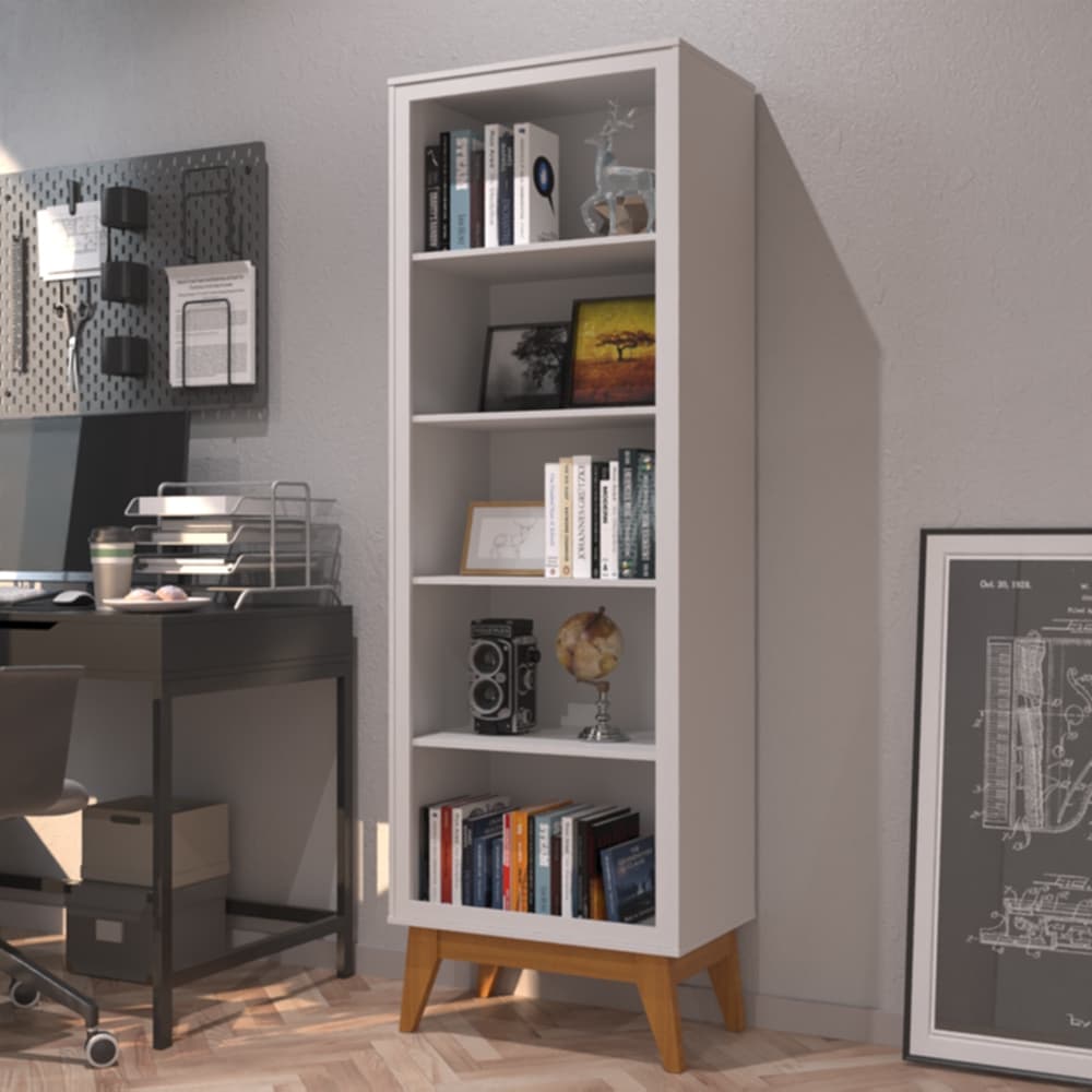 Estante Livreiro 4 Prateleiras com Pés em MDF Versales