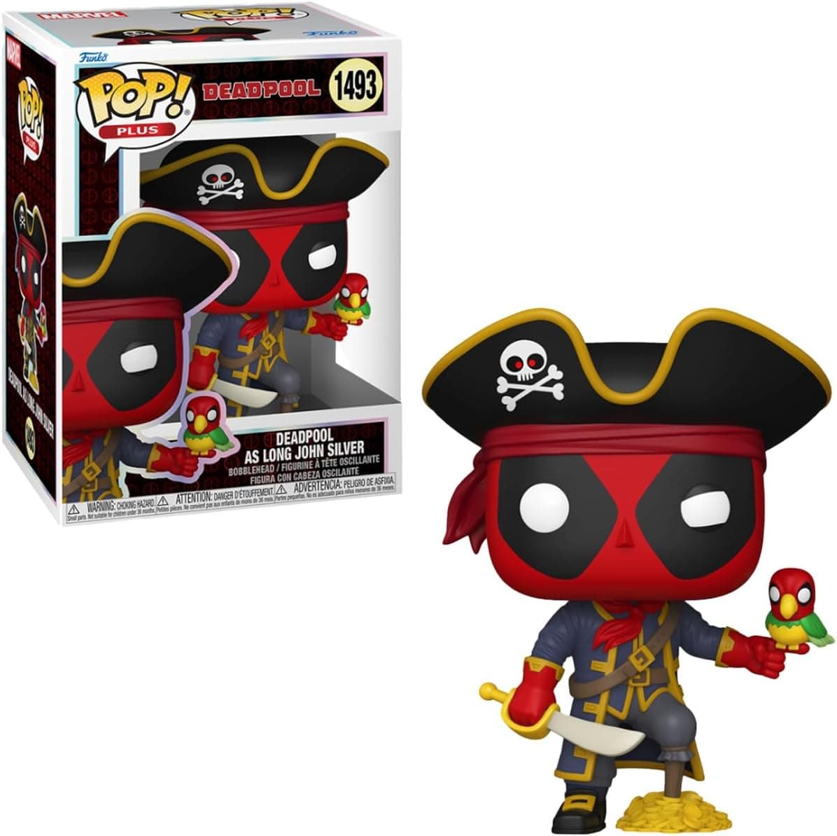 Candide, Boneco, Funko POP! Long John Silver, Marvel Deadpool Literaruta Clássica - 11 cm