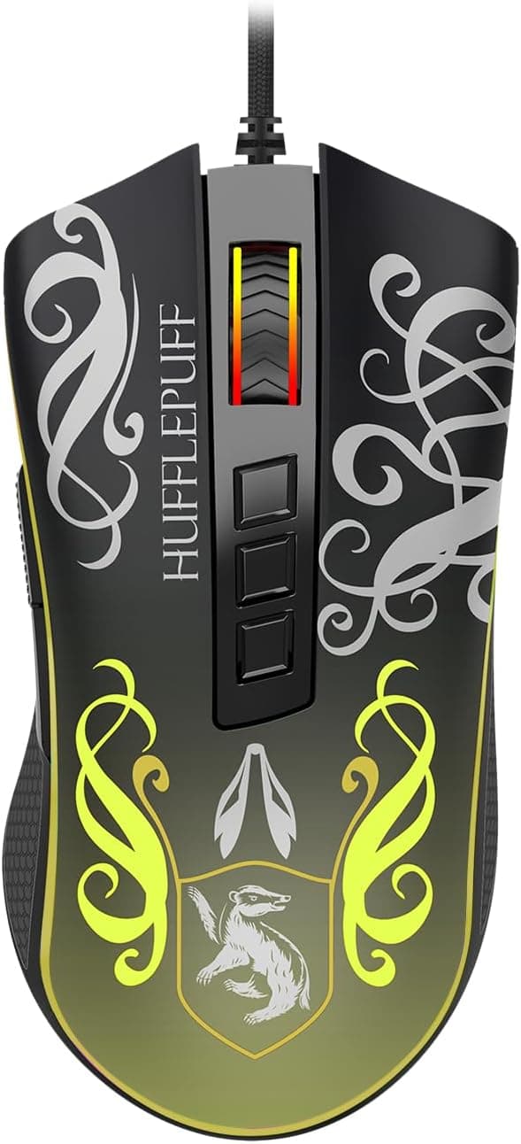 Mouse Gamer Redragon Harry Potter Cobra RGB Special Edition Lufa-Lufa Preto e Amarelo PMW3327 12400DPI HP-711H