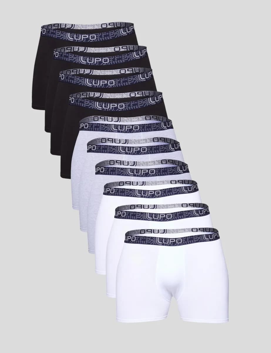 Kit 10 Cuecas Boxer Masculina Lupo Exclusiva