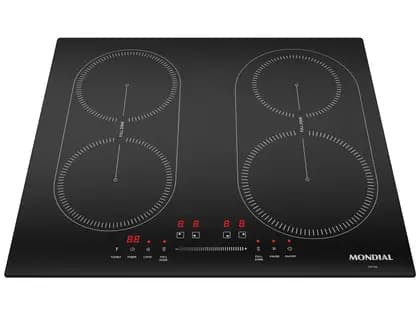 Cooktop 4 Bocas Indução Mondial Mesa de Vidro Preto Touch Timer Acendimento Automático CTI-03
