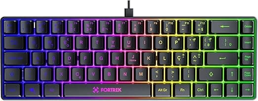 Teclado Gamer Fortrek Fearless 65 Compact Preto