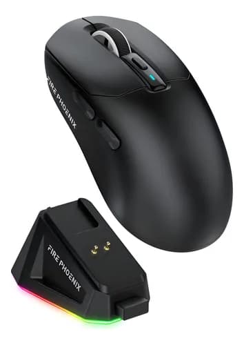 Mouse Gamer Sem Fio Fire Phoenix 24000dpi Paw3311 Bk-r3x Cor Preto