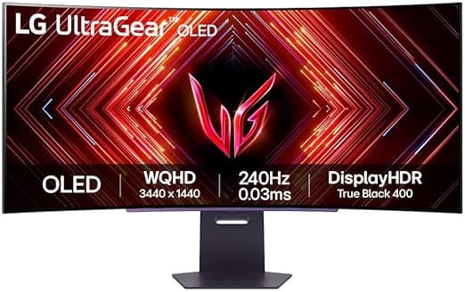 Monitor Gamer LG UltraGear OLED Curvo – Tela OLED 45”, 2K QHD, HDR400 True black, 240Hz, 0,03ms (GtG), NVIDIA® G-SYNC® – 45GS95QE-B