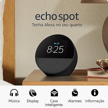 Echo Spot com Alexa (Geração mais recente) Cor Preta
