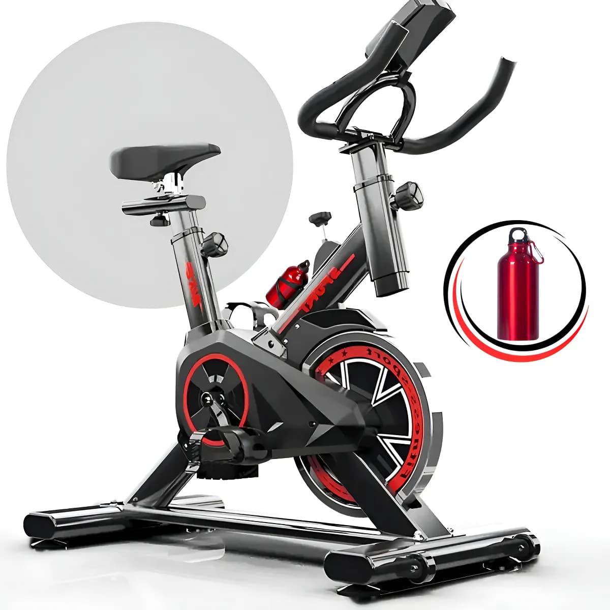 Bicicleta Ergométrica Fitness para Cardio e Musculação com base Cor Preto e Vermelho Epsilon Marca Sevenfit