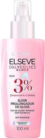 L'Oréal Paris Elseve Sérum Capilar Elixir Prolongador de Gloss Glycolic Gloss, 72 Horas de Duração, Sela Intensamente os Fios, Filtro UV e Proteção Térmica, 100ml