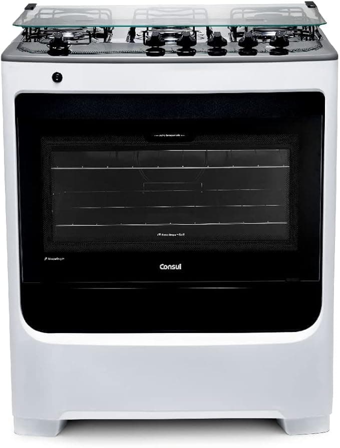 Fogão de Piso Consul 5 Bocas Branco com Acendimento Automático e Botões Removíveis - CFS5NAB BIVOLT