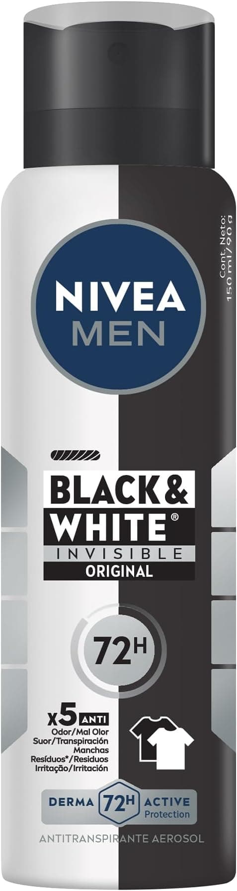 2x unidades NIVEA MEN Desodorante Antitranspirante Aerossol Invisible Black