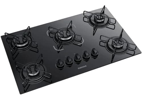 Cooktop Itatiaia Essencial 5 Bocas Mesa Vidro Preto Bivolt Preto 127/220v