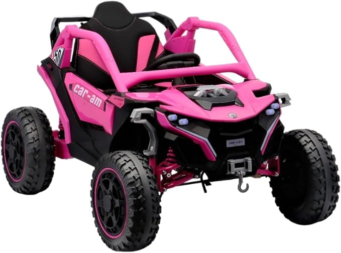 Bang Toys - UTV Elétrico Infantil Voxtrail 12V - com Portas que Abrem, Luzes de LED, Sons, Entrada USB/MP3, Bluetooth e Controle Remoto - Suporta até 30kg - Cor Rosa