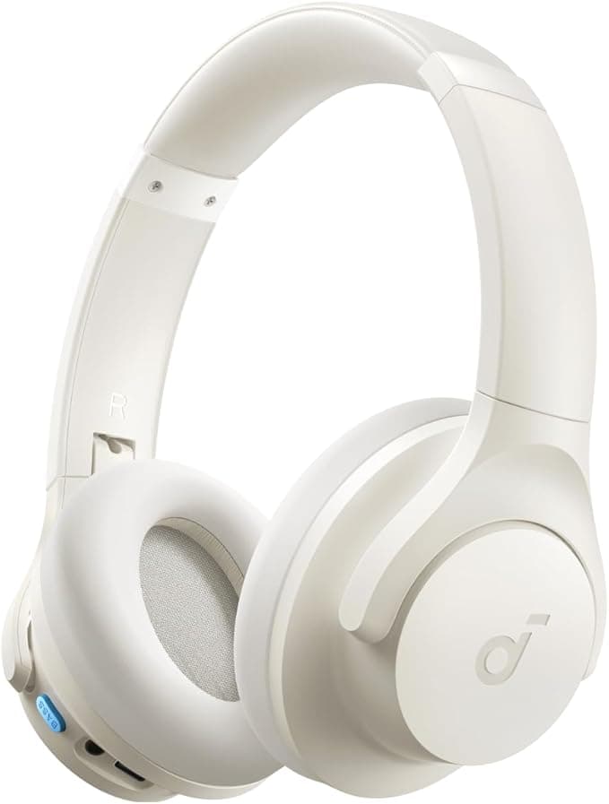 soundcore Q11i da Anker Fone De Ouvido Bluetooth 5.3, Fone Gamer, Headphone Bluetooth Over-Ear, Graves Profundos, 60H Autonomia, Hi-Res Áudio, Almofadas Removíveis, Conexão Multiponto, Branco