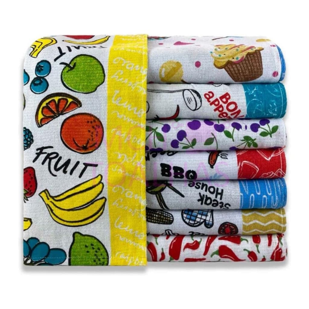 Pano de Copa/Prato Atoalhado Simples c/5 65cm x 40cm .