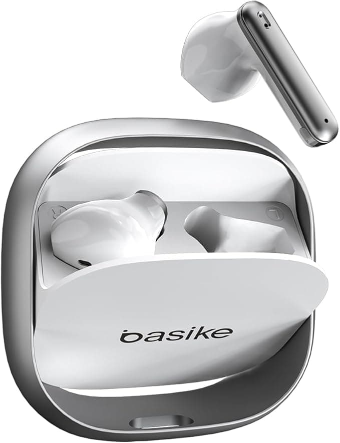 Fone de Ouvido Bluetooth TWS Basike G20-H Estéreo, Toque Sensível, 6h de Música, Bateria Recarregável, Bluetooth 5.4 (Branco)