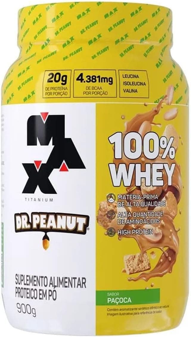 100% Whey Max Titanium x Dr. Peanut (900g), Paçoca
