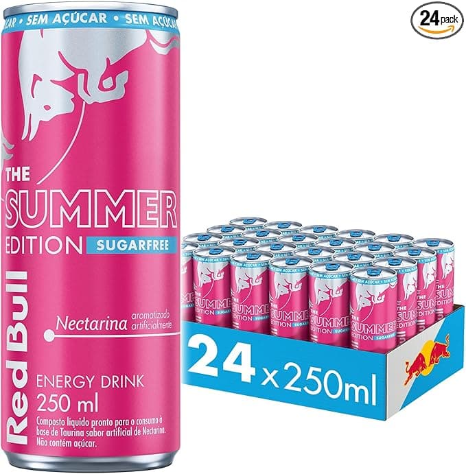 Pack de 24 latas Red Bull Energético, Summer Edition, Nectarina, Sem Açúcar, 250ml