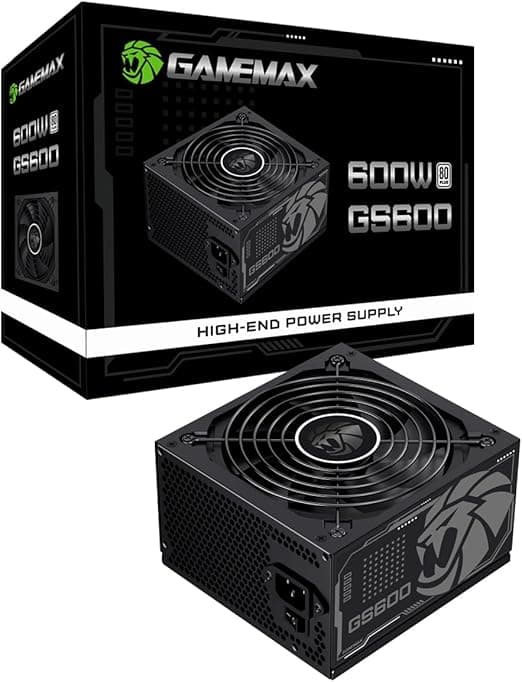 Fonte Gamemax Gs600 600w 80 Plus White Pfc Ativo Preta