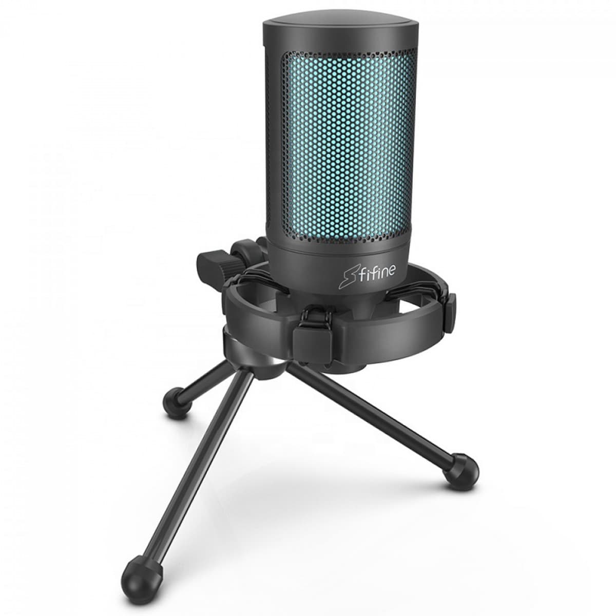 Microfone Gamer Condensador Fifine SuperFrame Edition SFM2, USB, RGB, Black