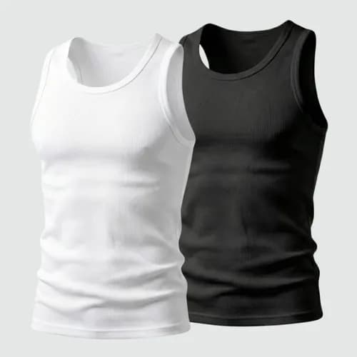 Kit 2 Regata Masculina Verão Treino Canelada Americana Slim