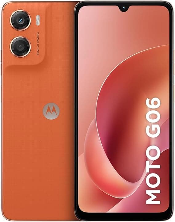 Smartphone Motorola Moto g06-128GB 12GB (4GB RAM 8GB Ram Boost) e Camera 50MP com AI Bateria de 5200 mAh Tela 6.9" - Laranja