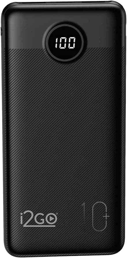I2GO, Carregador Portátil (Power Bank) Ultra Rápido 10000mAh, Power Delivery 20W, 2 Saídas USB 1 Saída/Entrada USB-C, Preto, i2GO PRO
