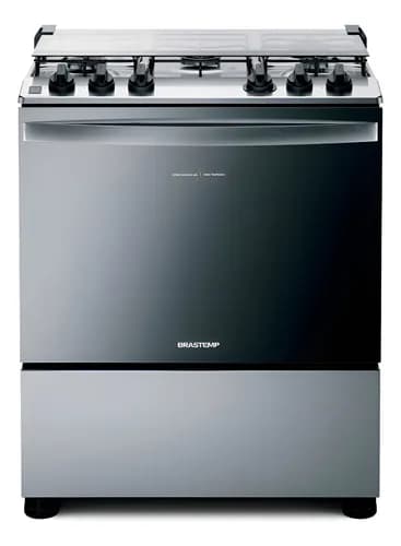 Fogão Brastemp 5 Bocas Cor Inox Com Botões Removíveis E Excl Inox 127/220v